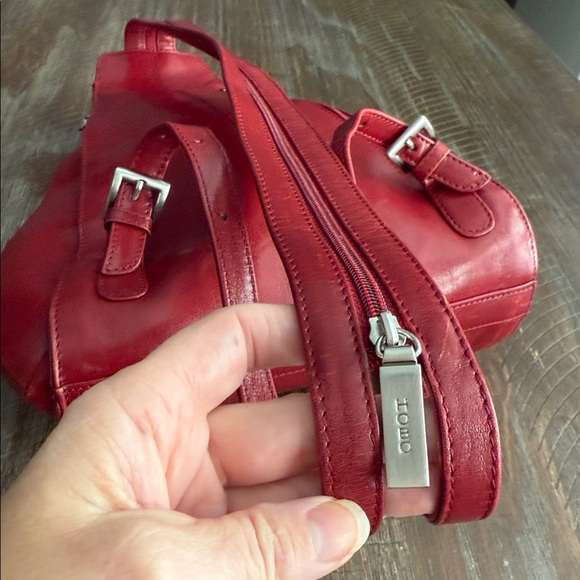 HOBO International Libby Red Leather Convertible Backpack - Picture 6 of 11